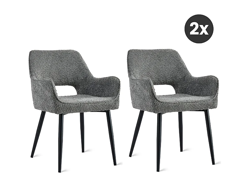 2x Eetkamerstoel Ray - Antraciet (Set van 2)