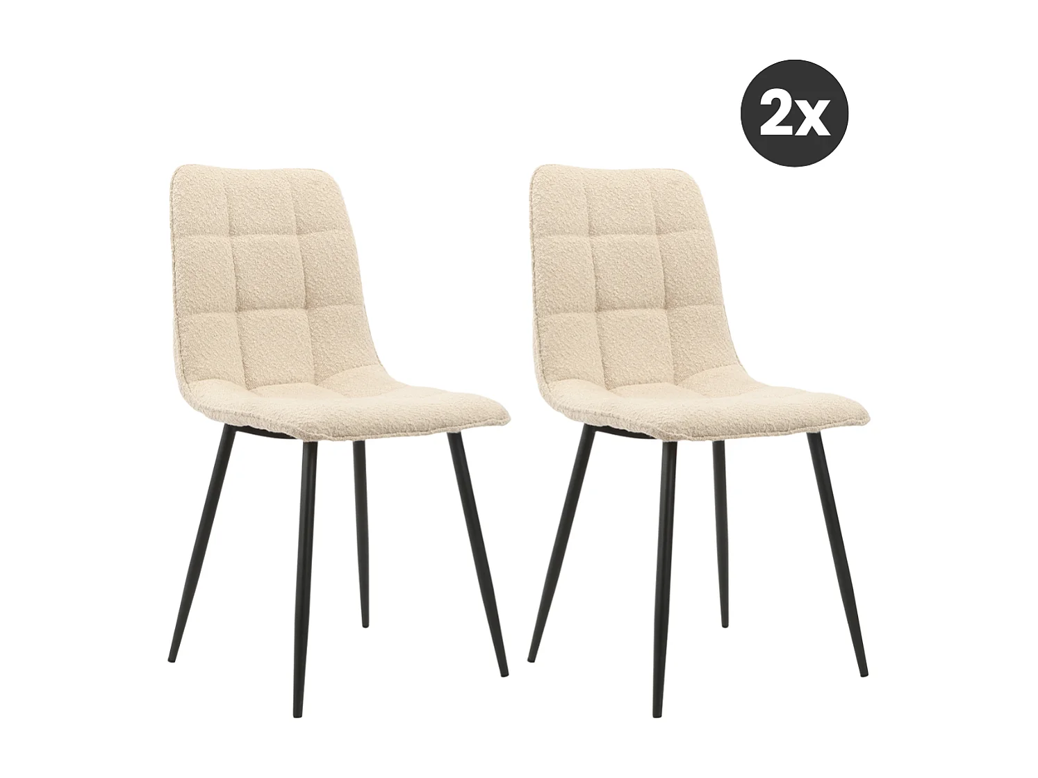 2x Eetkamerstoel Yerevan - Bouclé- Taupe