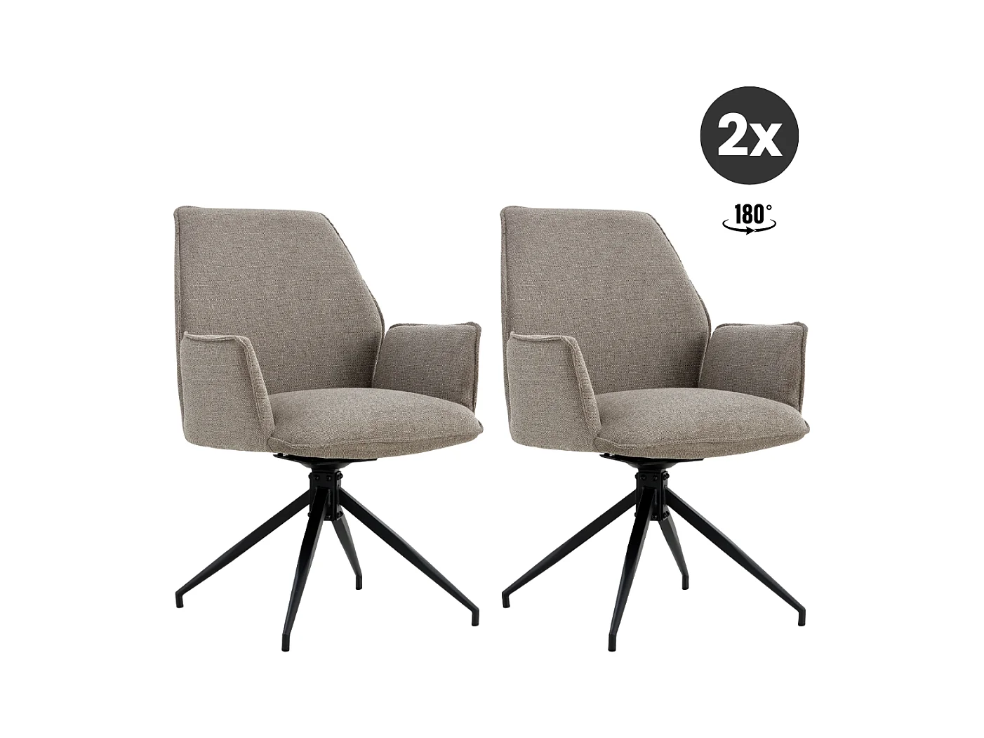 2x Collectables Jill Eetkamerstoel - Linnen Taupe (Set van 2)