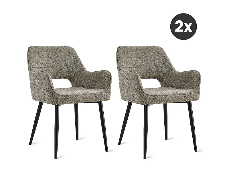 2x Eetkamerstoel Ray - Taupe (Set van 2)