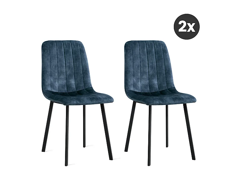 2x Eetkamerstoel Minsk - Fluweel - Petrol