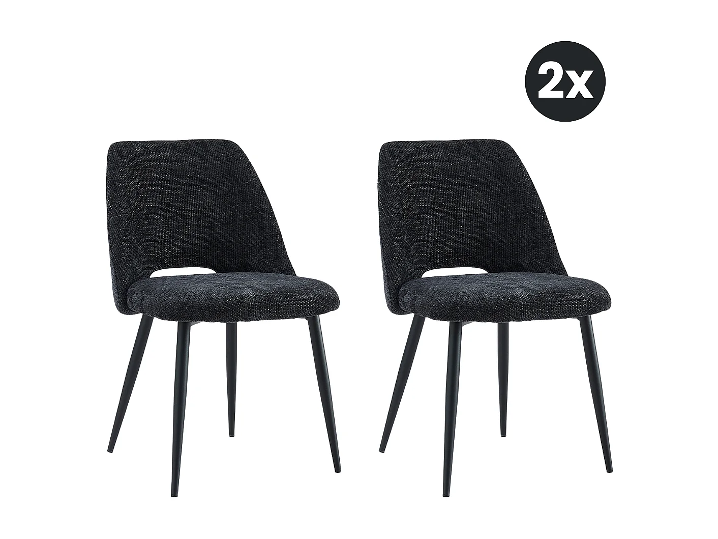 2x Eetkamerstoel Monta - Antraciet (Set van 2)