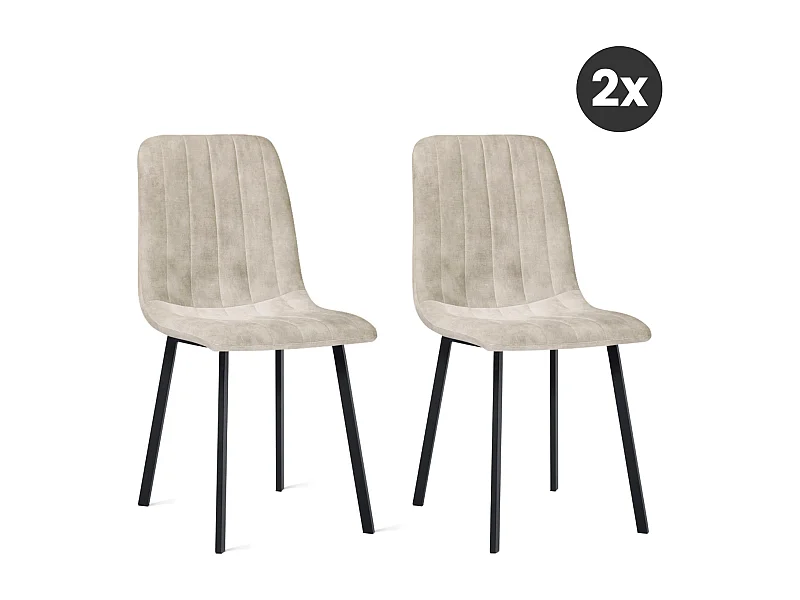 2x Eetkamerstoel Minsk - Fluweel - Taupe