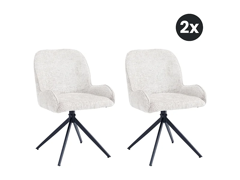 2x Eetkamerstoel Lily - Ivoor (Set van 2)