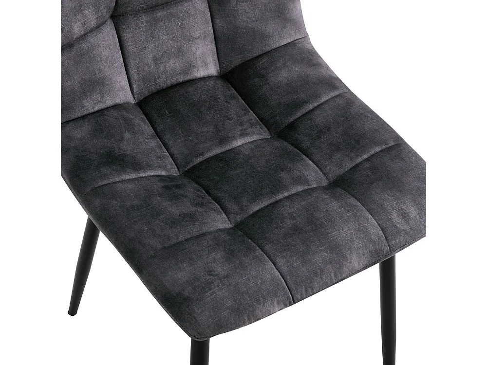 2x Eetkamerstoel Yerevan - Fluweel - Antraciet
