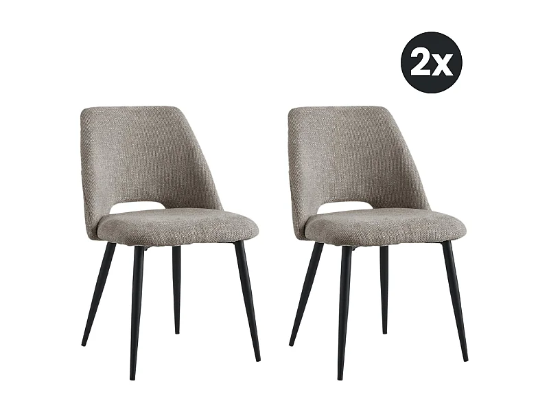 2x Eetkamerstoel Monta - Taupe (Set van 2)