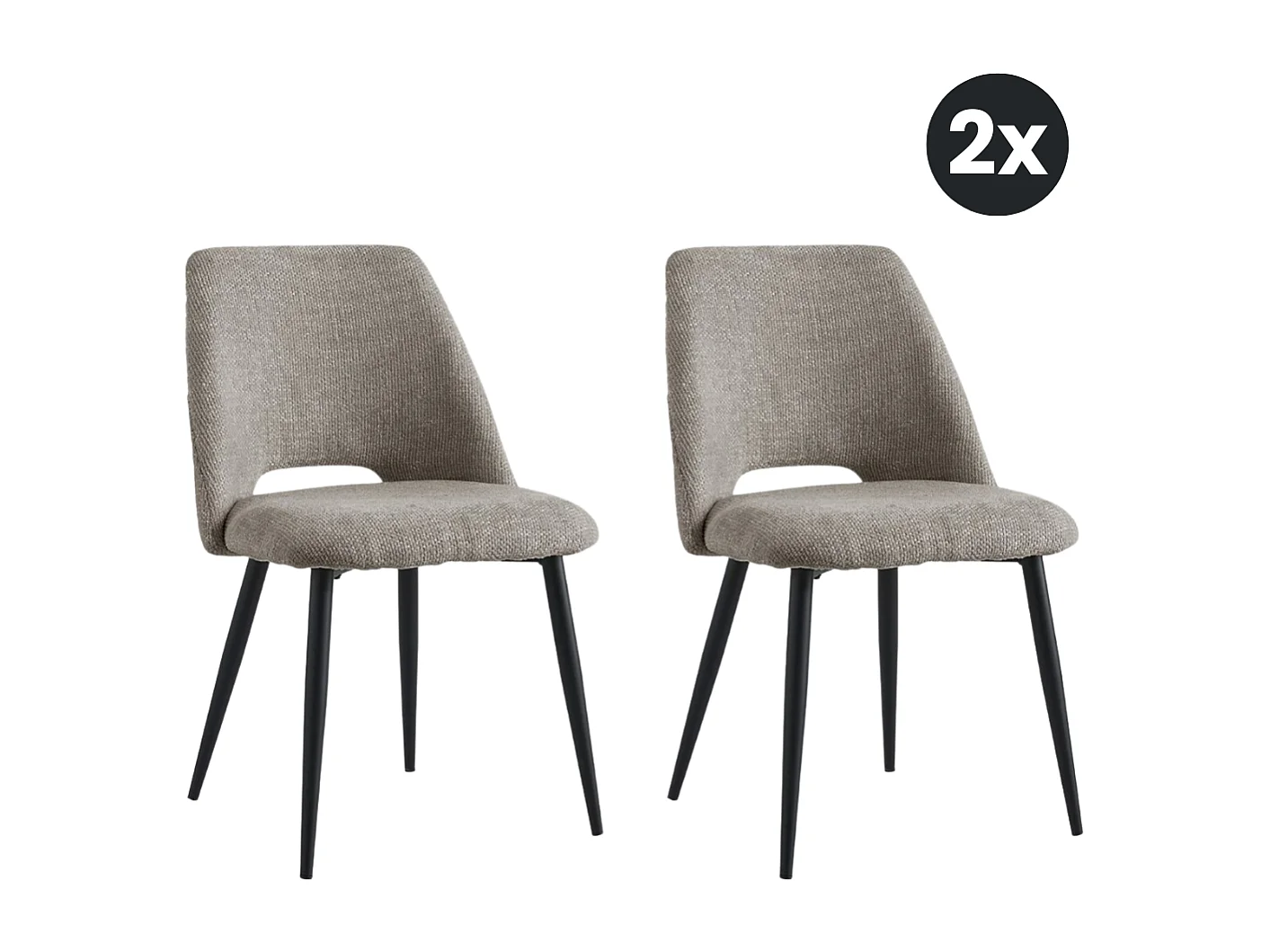 2x Eetkamerstoel Monta - Taupe (Set van 2)