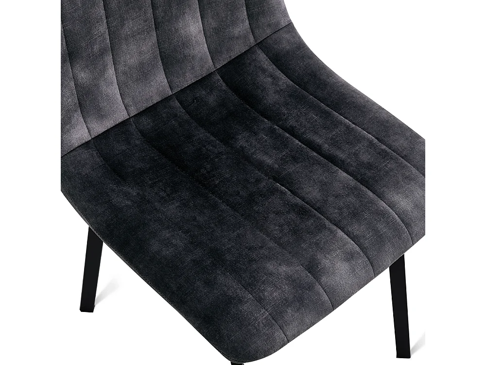 2x Eetkamerstoel Minsk - Fluweel - Antraciet