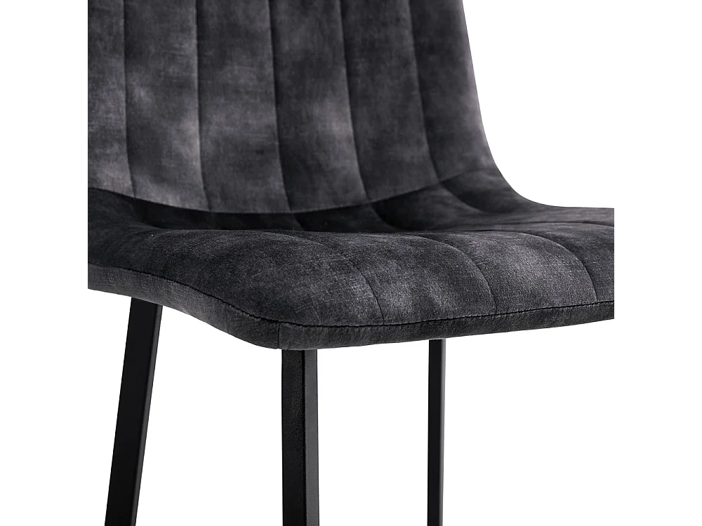 2x Eetkamerstoel Minsk - Fluweel - Antraciet