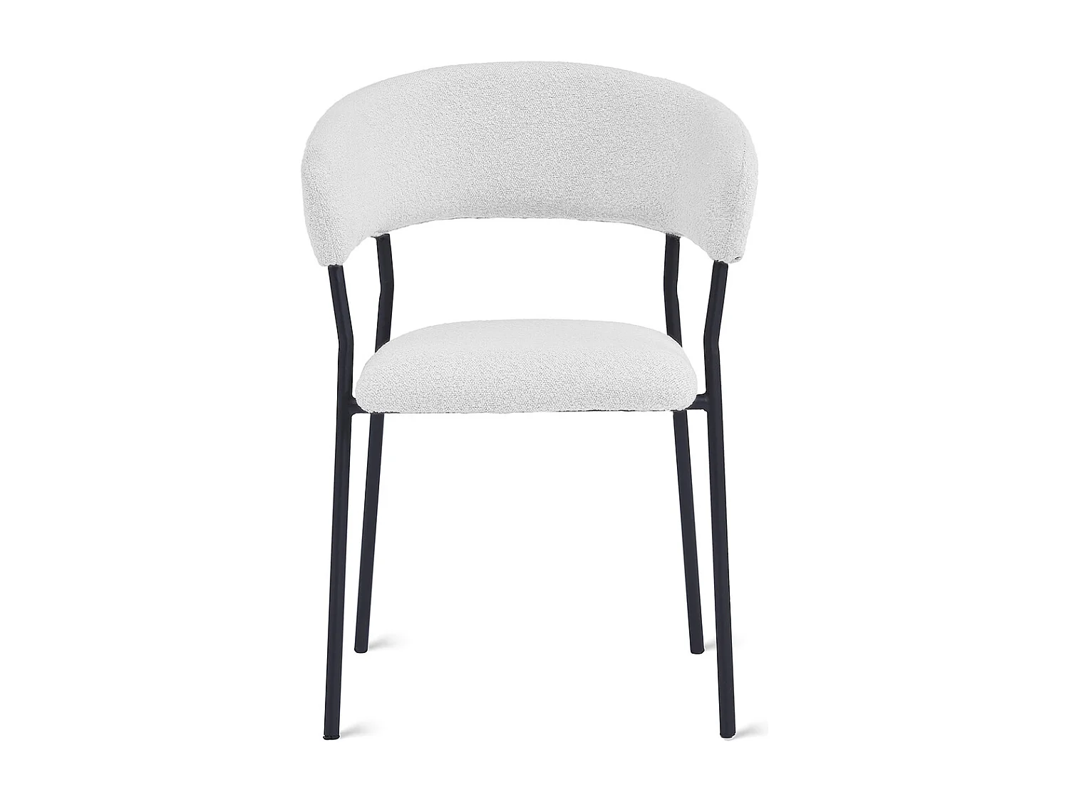 2x Eetkamerstoel Ava - Bouclé Ivoor (Set van 2)