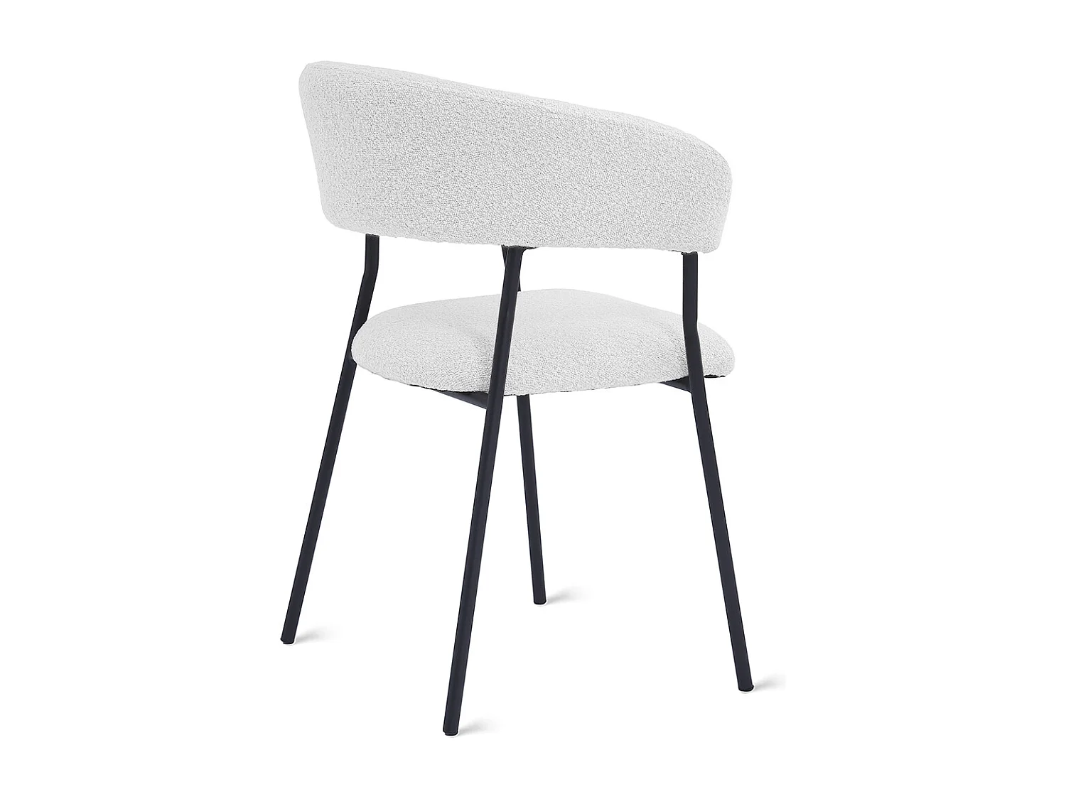 2x Eetkamerstoel Ava - Bouclé Ivoor (Set van 2)