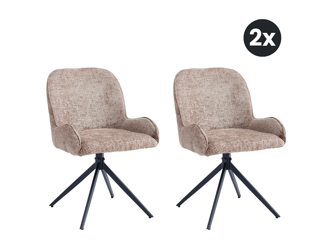 2x Eetkamerstoel Lily - Taupe (Set van 2)