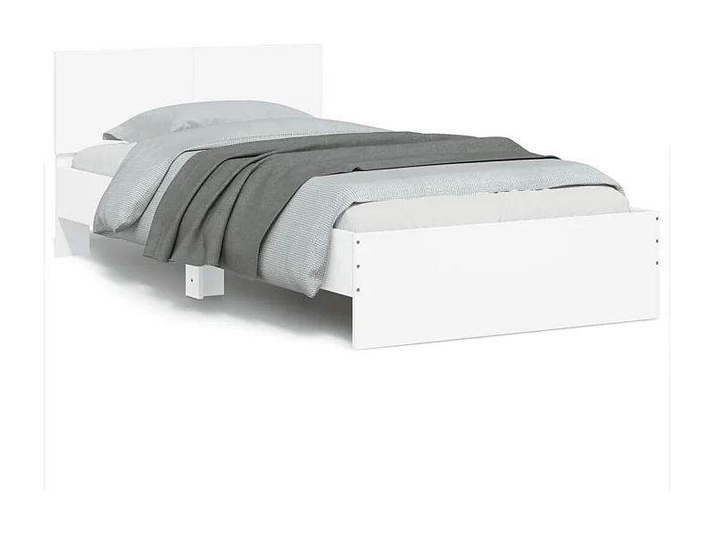 Lit avec tête de lit et lumières LED blanc 100x200