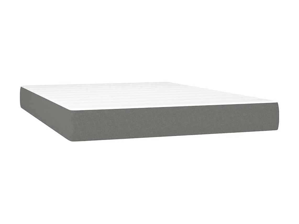 Sommier à lattes de lit avec matelas Gris foncé 140x190 Tissu