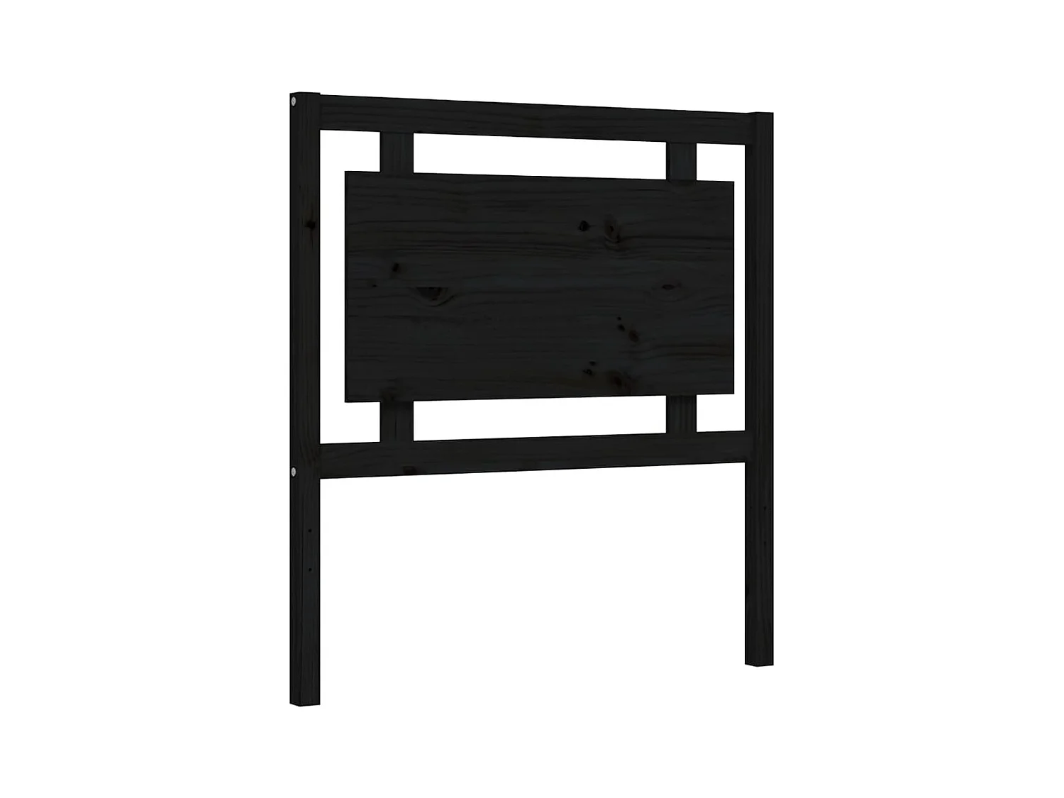Bedframe met hoofdeinde massief hout zwart 90x190 cm