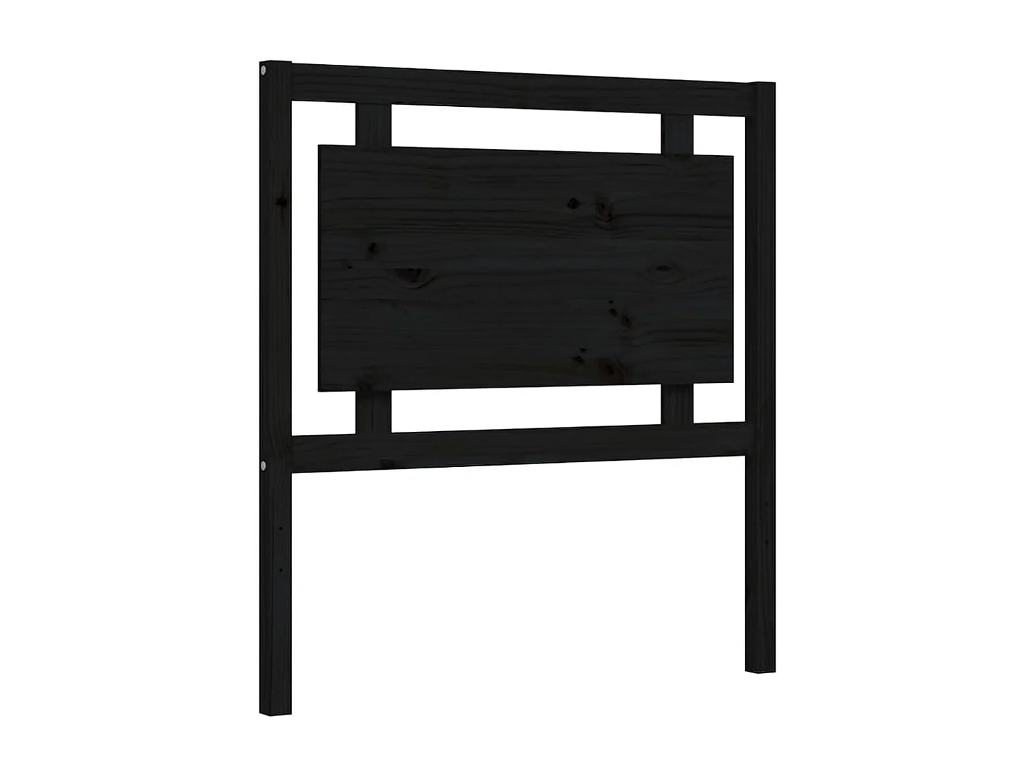 Cadre de lit avec tête de lit noir 90x190 bois massif