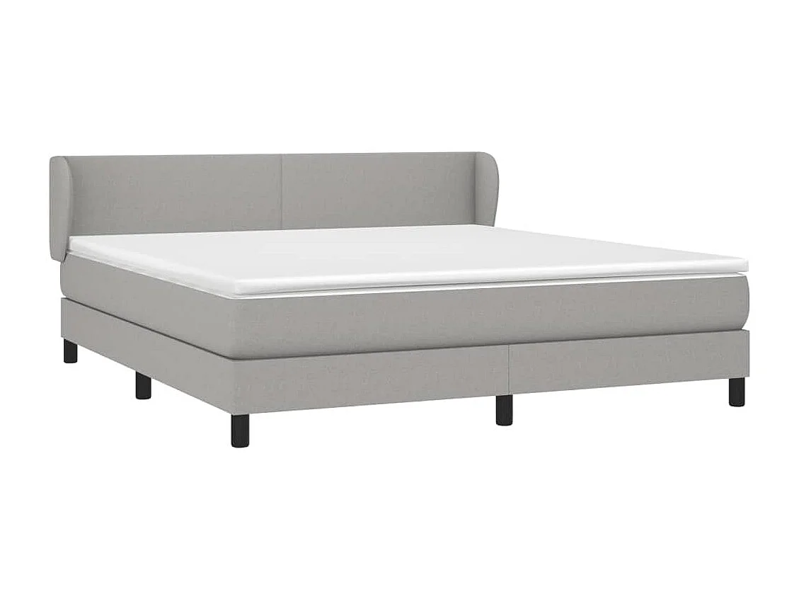 Sommier à lattes de lit avec matelas Gris clair 180x200 Tissu