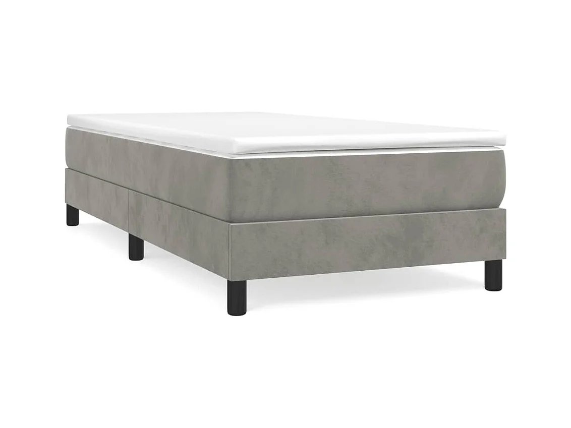 Cadre de lit Gris clair 90x190 Velours