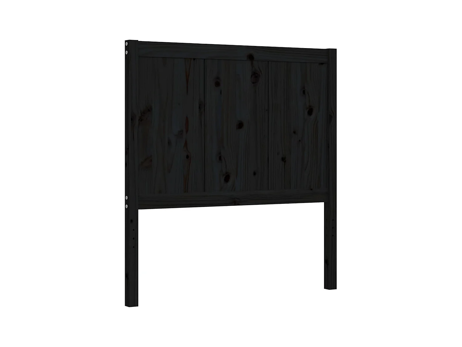 Cadre de lit avec tête de lit noir simple bois massif