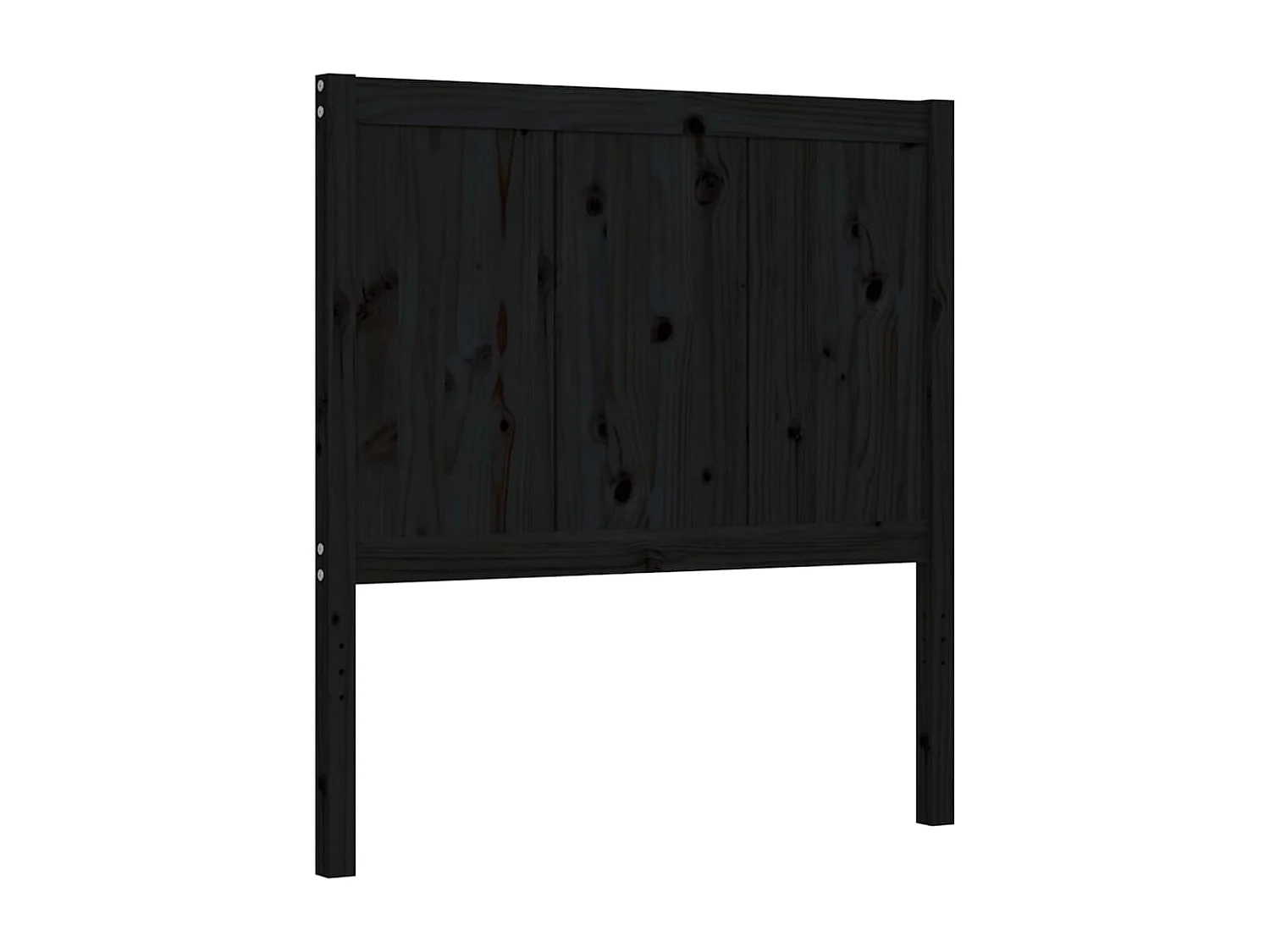 Cadre de lit avec tête de lit noir simple bois massif