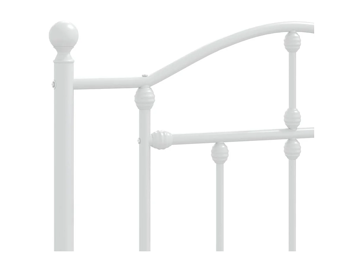 Cadre de lit métal avec tête de lit blanc 90x190