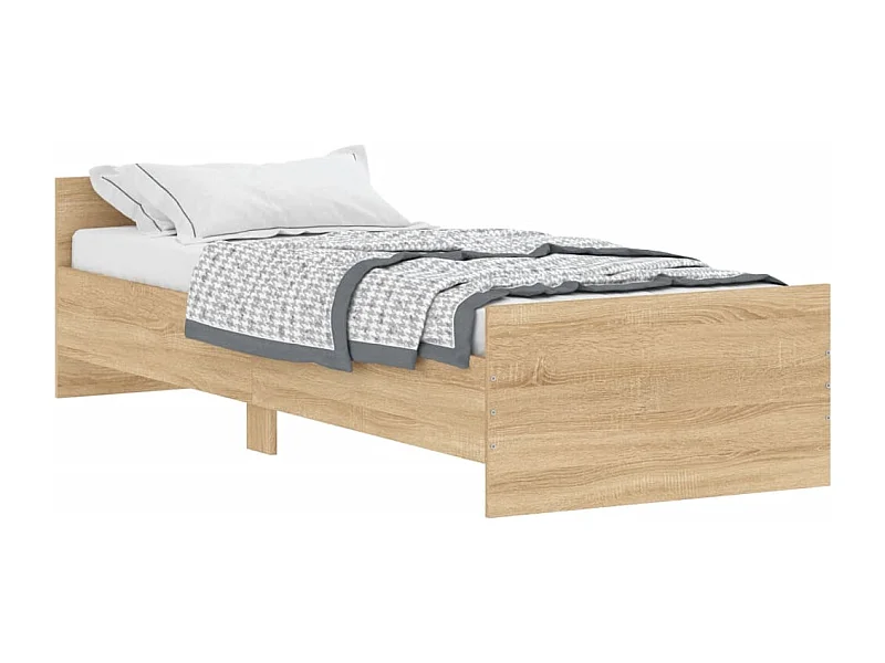 Cadre de lit chêne sonoma 75x190 petit simple bois ingénierie