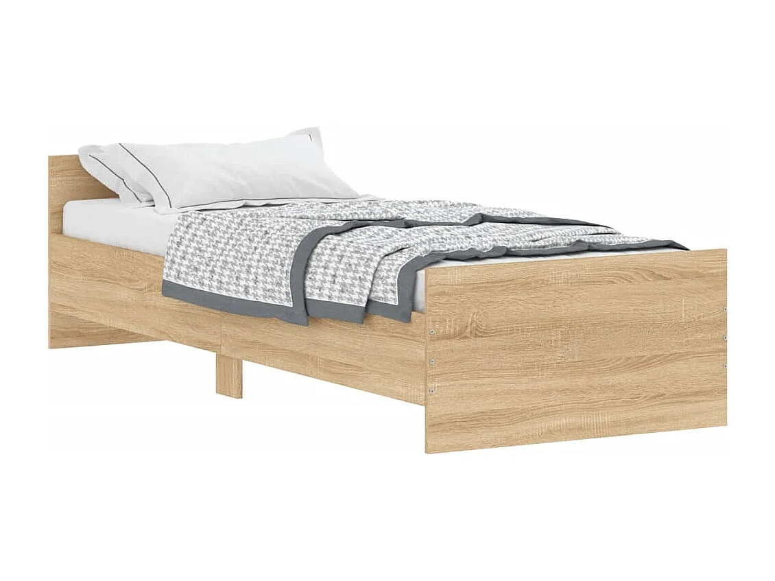 Cadre de lit chêne sonoma 75x190 petit simple bois ingénierie