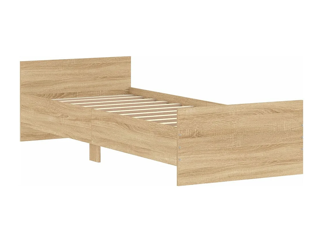 Cadre de lit chêne sonoma 75x190 petit simple bois ingénierie