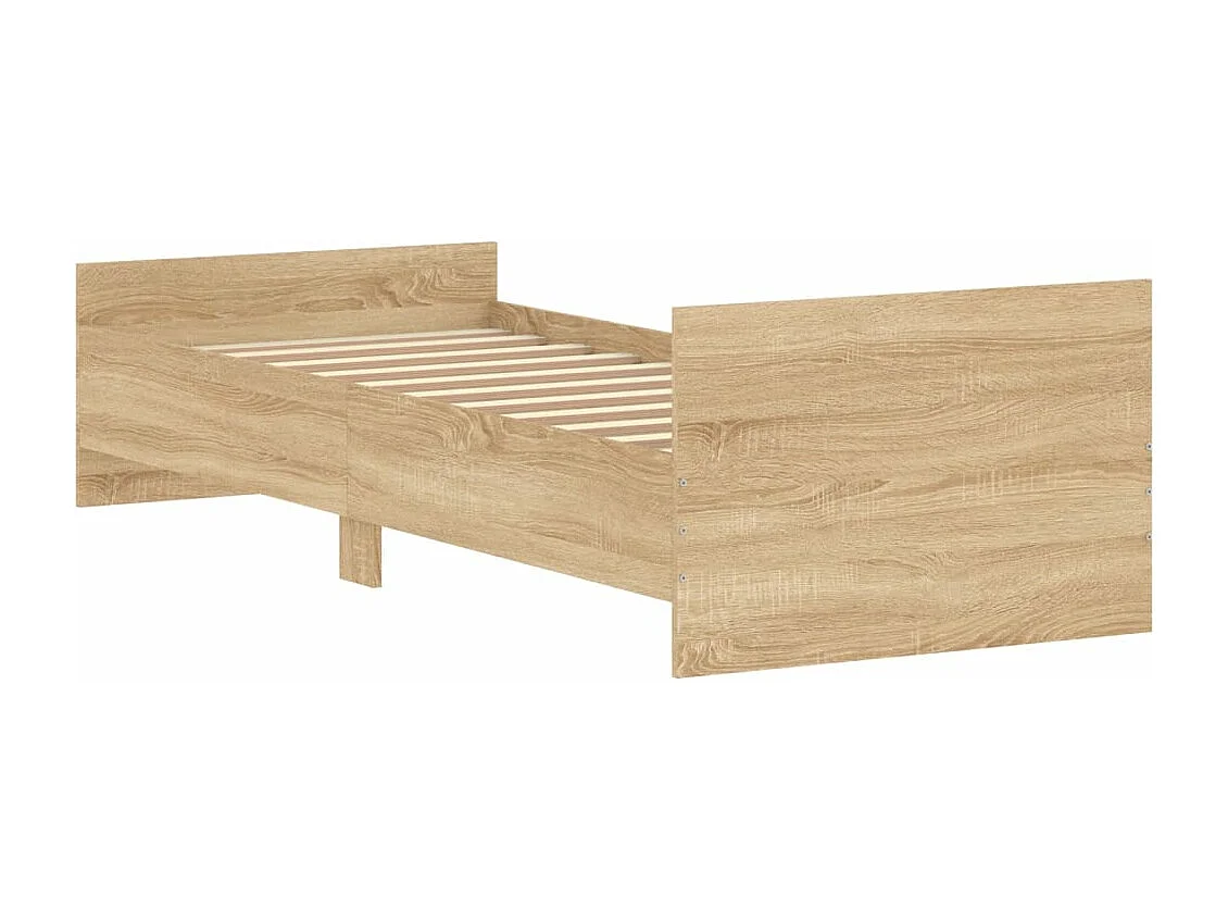 Cadre de lit chêne sonoma 75x190 petit simple bois ingénierie