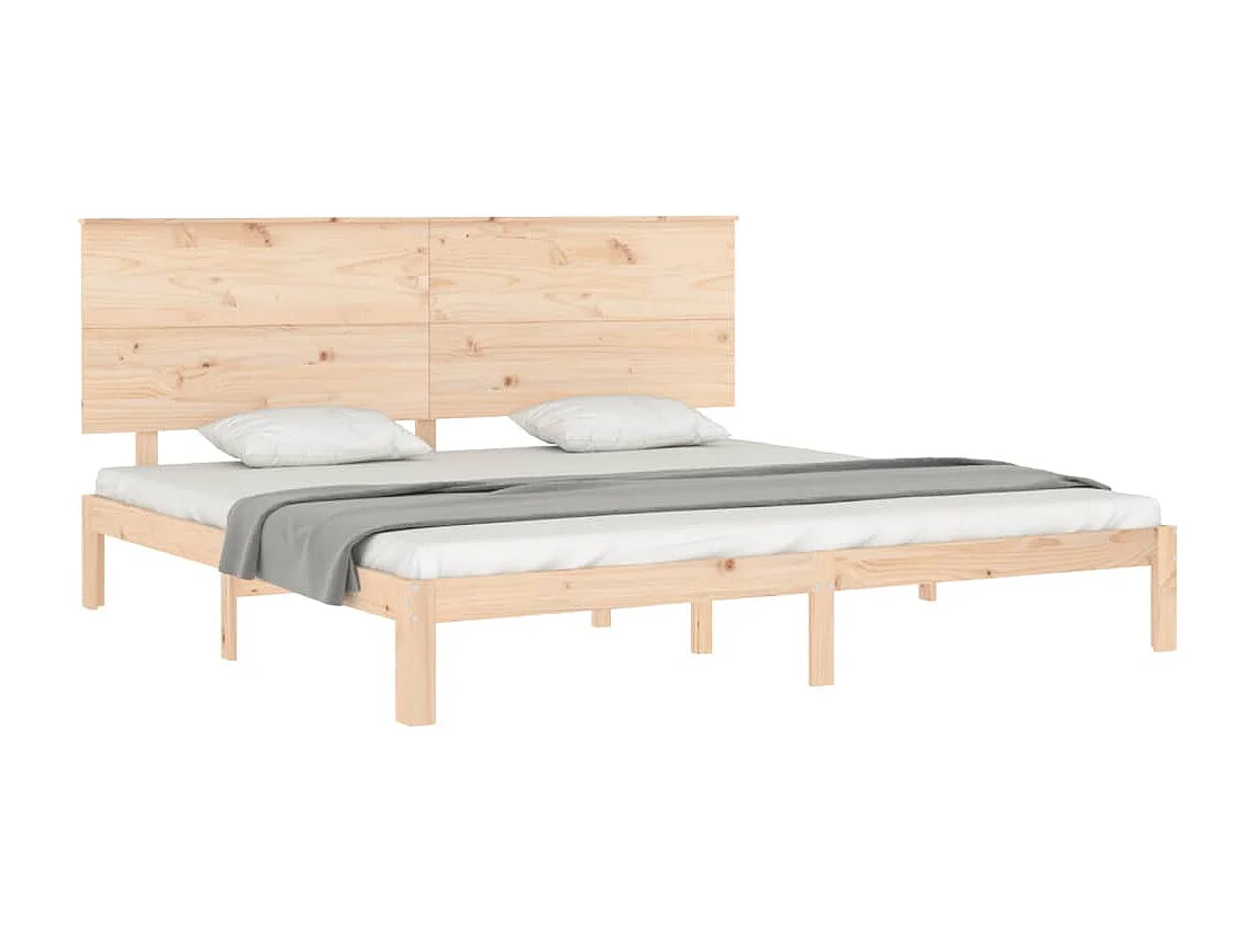 Cadre de lit avec tête de lit 200x200 bois massif