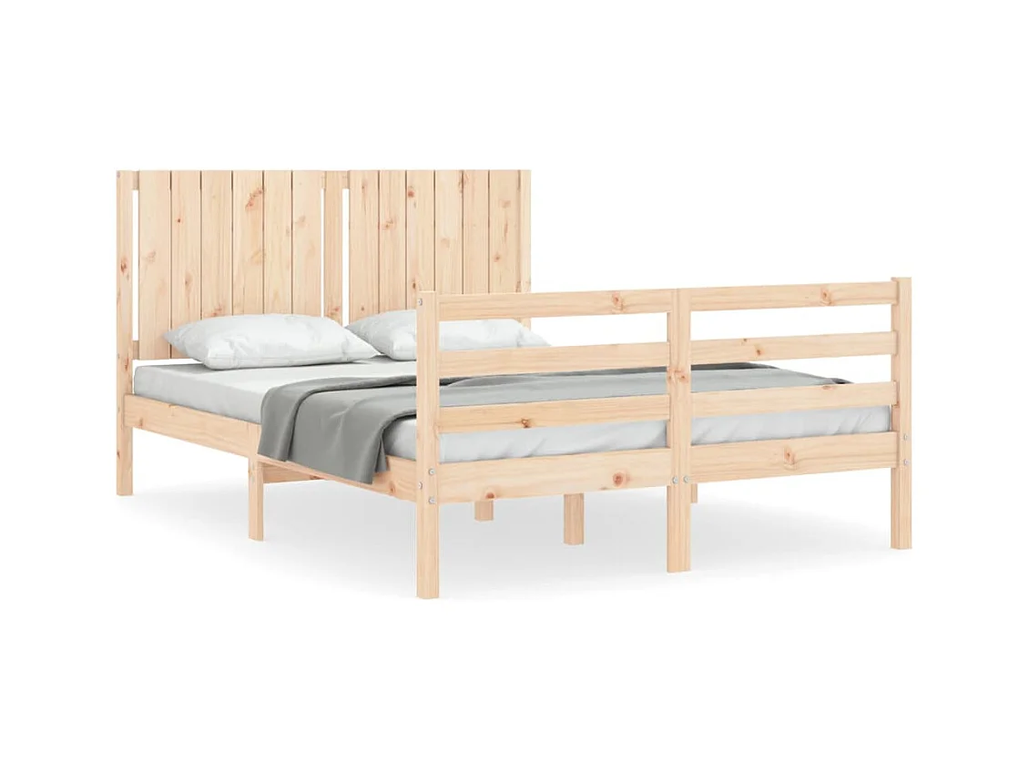 Cadre de lit avec tête de lit 140x190 bois massif