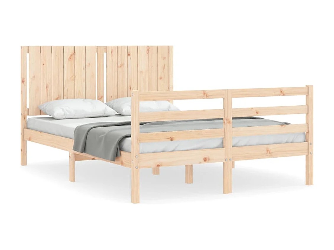 Cadre de lit avec tête de lit 140x190 bois massif