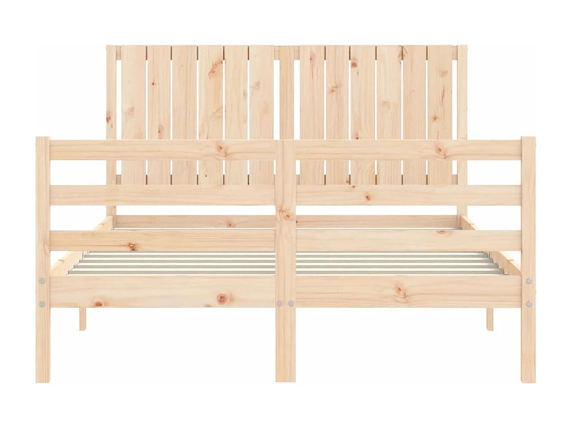 Cadre de lit avec tête de lit 140x190 bois massif