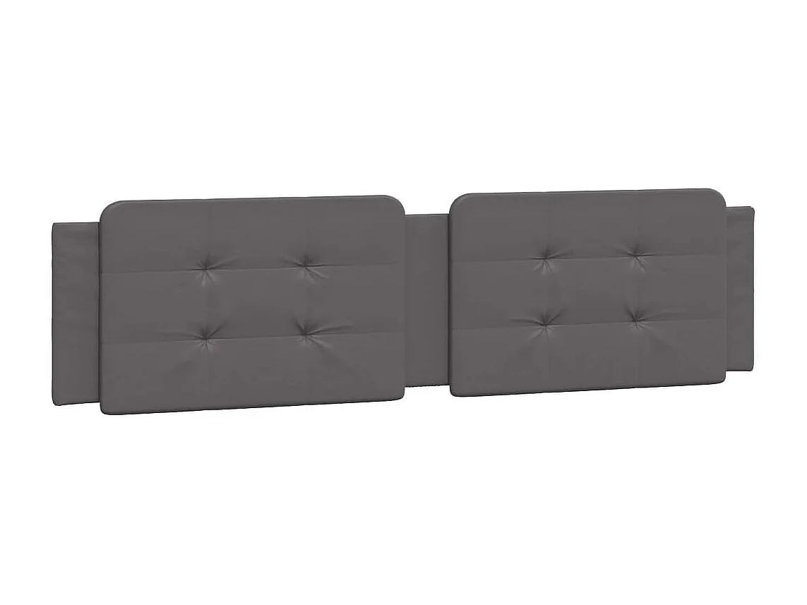 vidaXL Estructura de cama con cabecero cuero sintético gris 200x200 cm