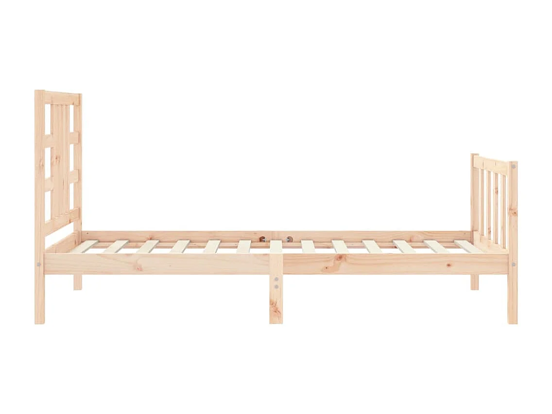 Cadre de lit avec tête de lit 90x200 bois massif