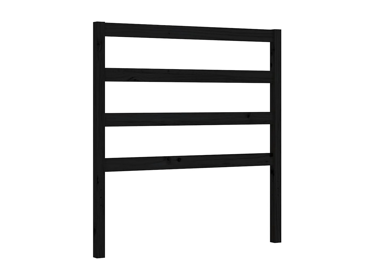 Cadre de lit avec tête de lit noir 90x190 bois massif