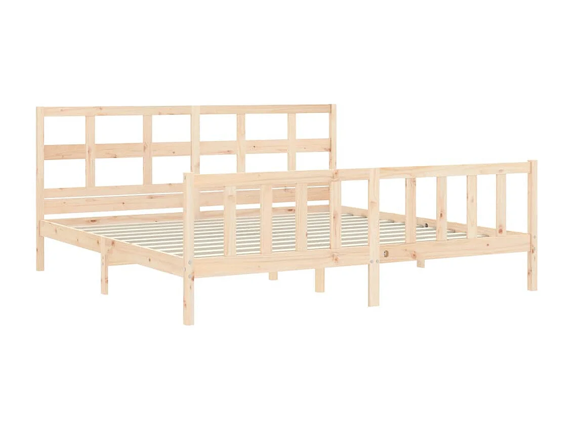 Cadre de lit avec tête de lit 200x200 bois massif
