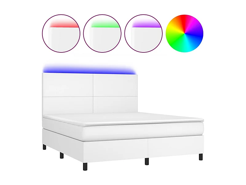 Sommier à lattes de lit avec matelas et LED Blanc 160x200