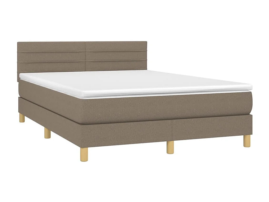 Sommier à lattes de lit avec matelas Taupe 140x190 Tissu