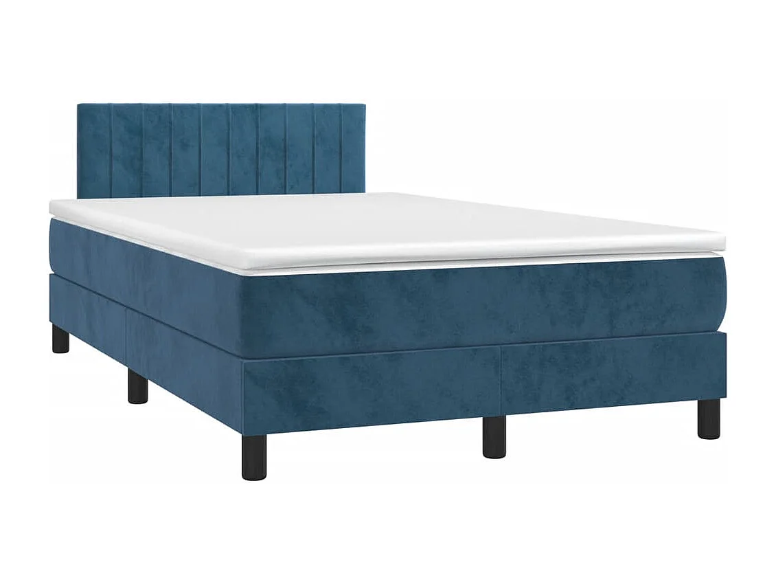 Sommier à lattes de lit avec matelas LED bleu foncé 120x190