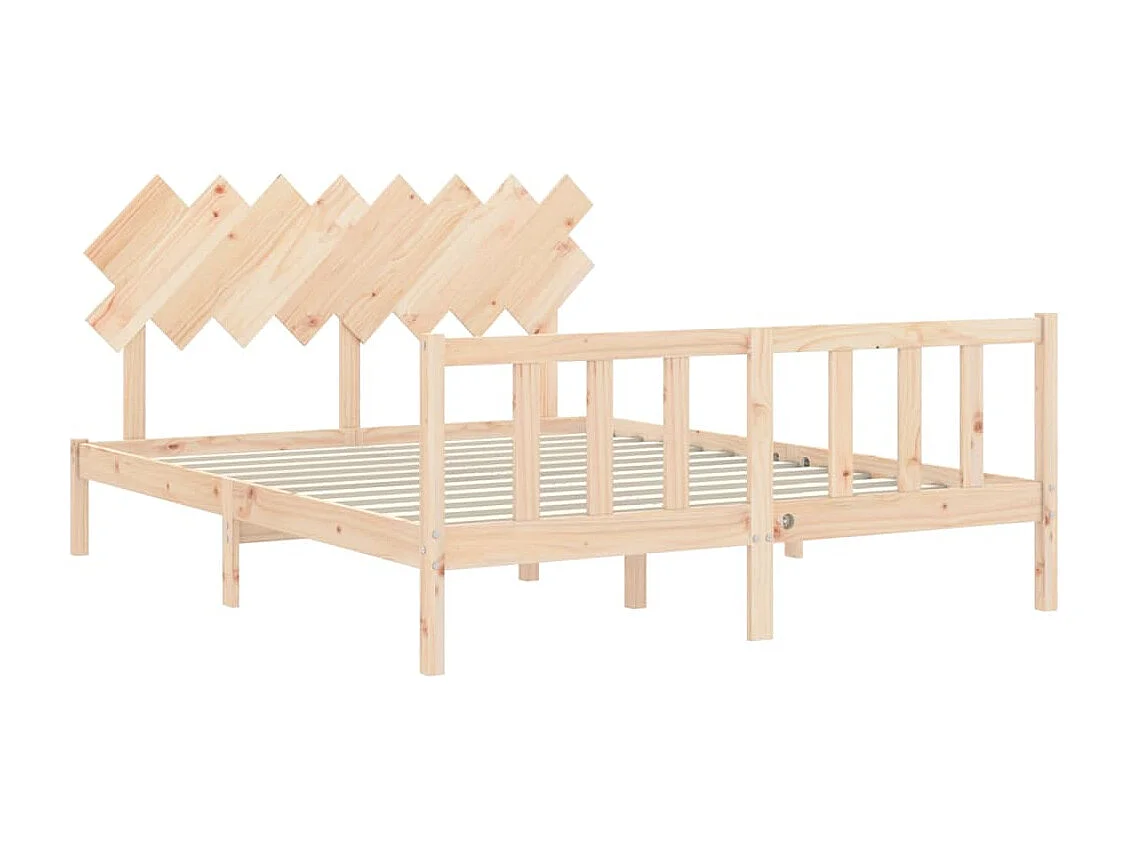 Cadre de lit avec tête de lit 160x200 bois massif