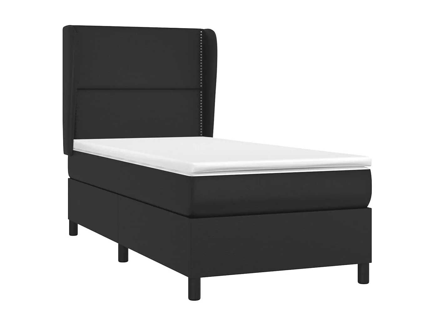 Sommier à lattes de lit avec matelas Noir 80x200 Similicuir