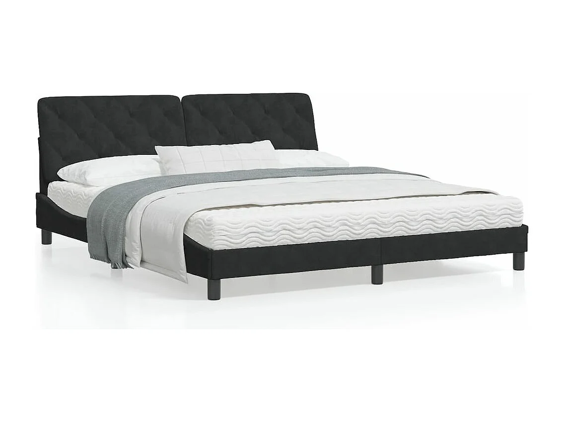 Bedframe met LED-verlichting fluweel zwart 180x200 cm