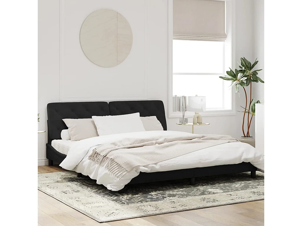 Bedframe met LED-verlichting fluweel zwart 180x200 cm