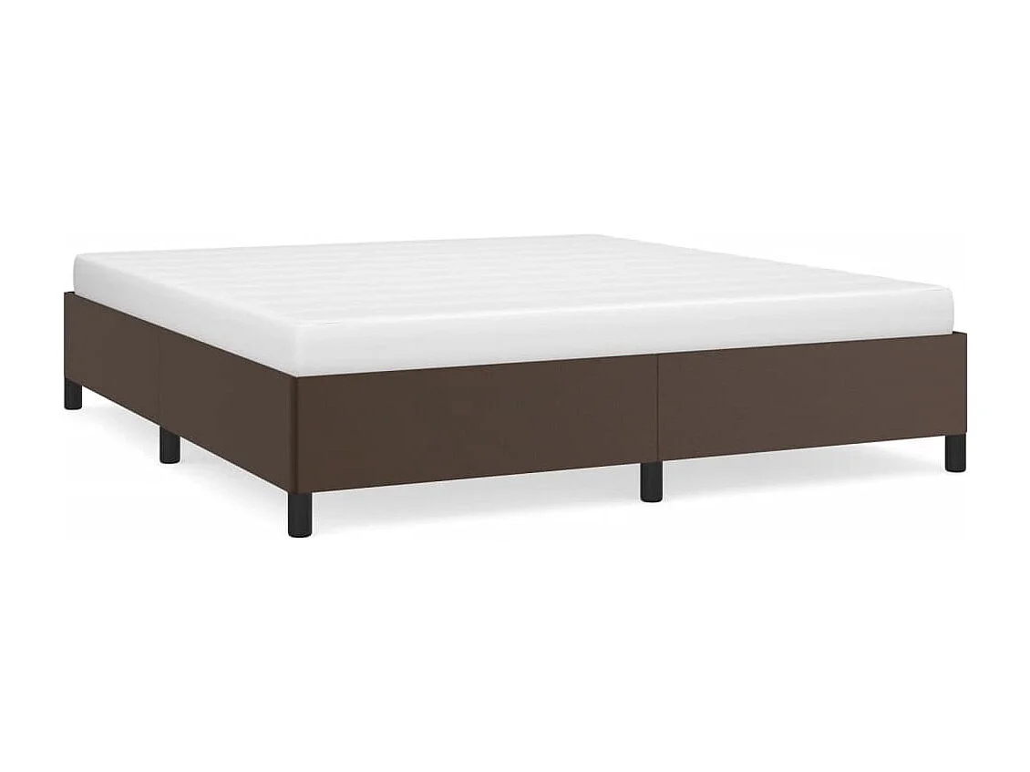 vidaXL Estructura de cama de cuero sintético marrón 180x200 cm
