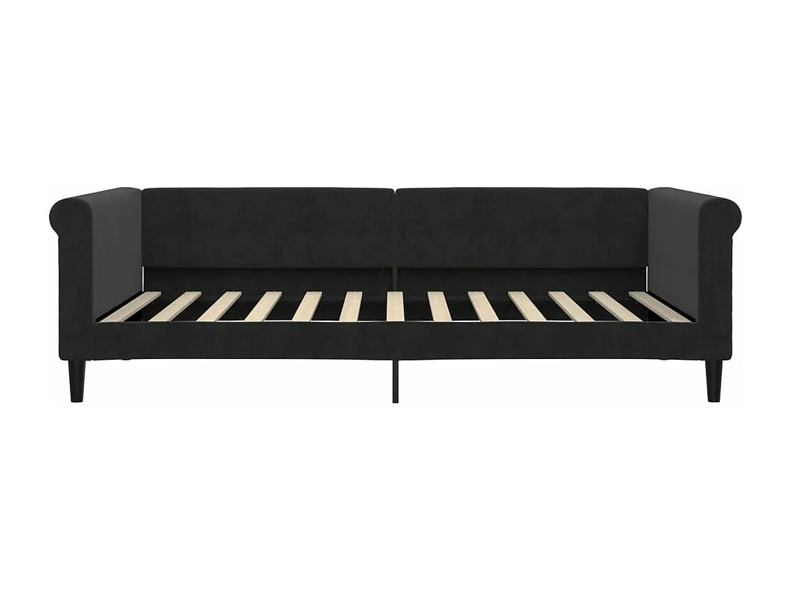 Lit de jour avec matelas noir 100x200 velours