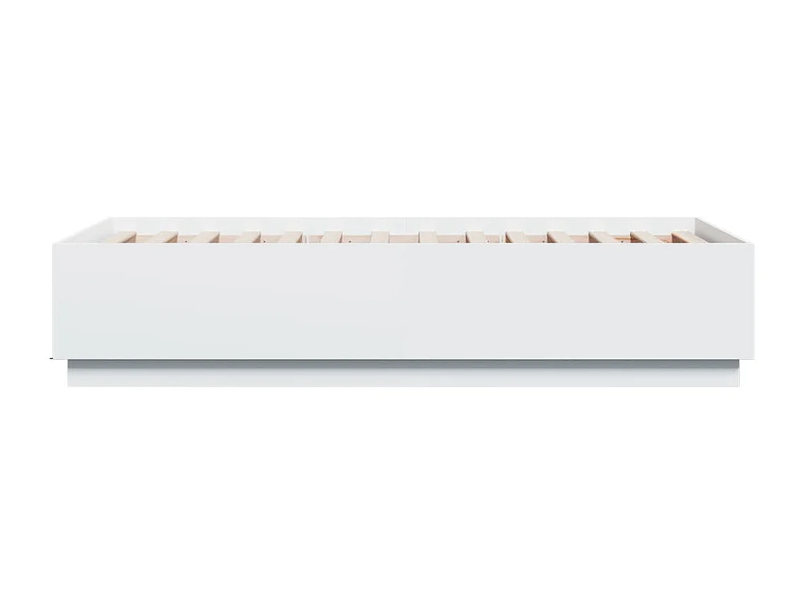 Cadre de lit avec lumières LED blanc 90x190 bois d’ingénierie