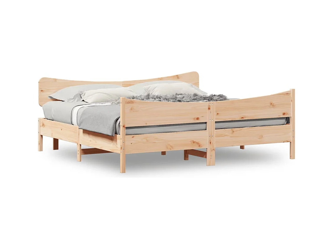 Cadre de lit avec tête de lit 200x200 Bois de pin massif