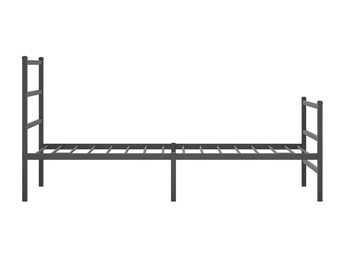 Cadre de lit métal avec tête de lit-pied de lit noir 90x190