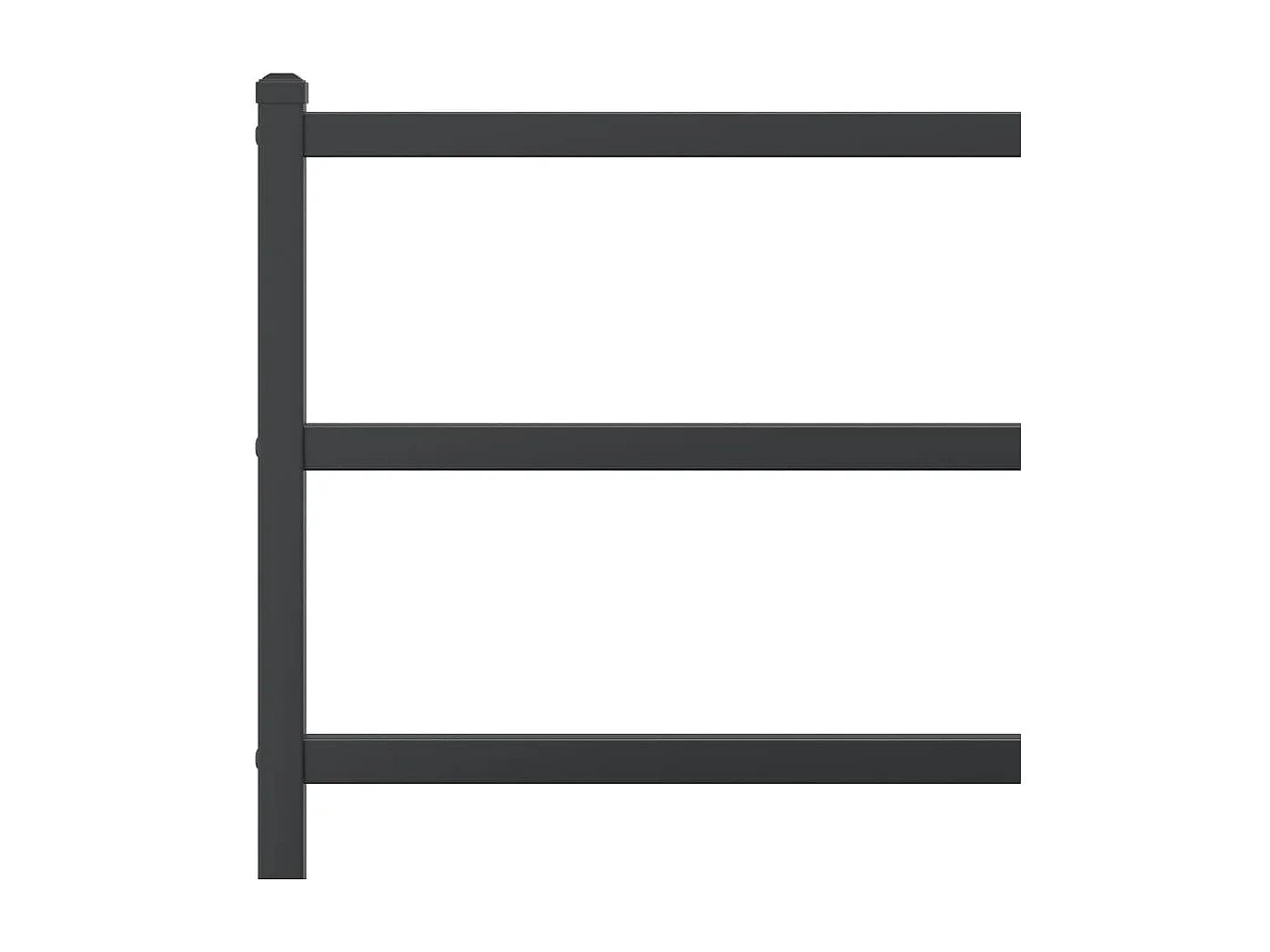 Cadre de lit métal avec tête de lit-pied de lit noir 90x190